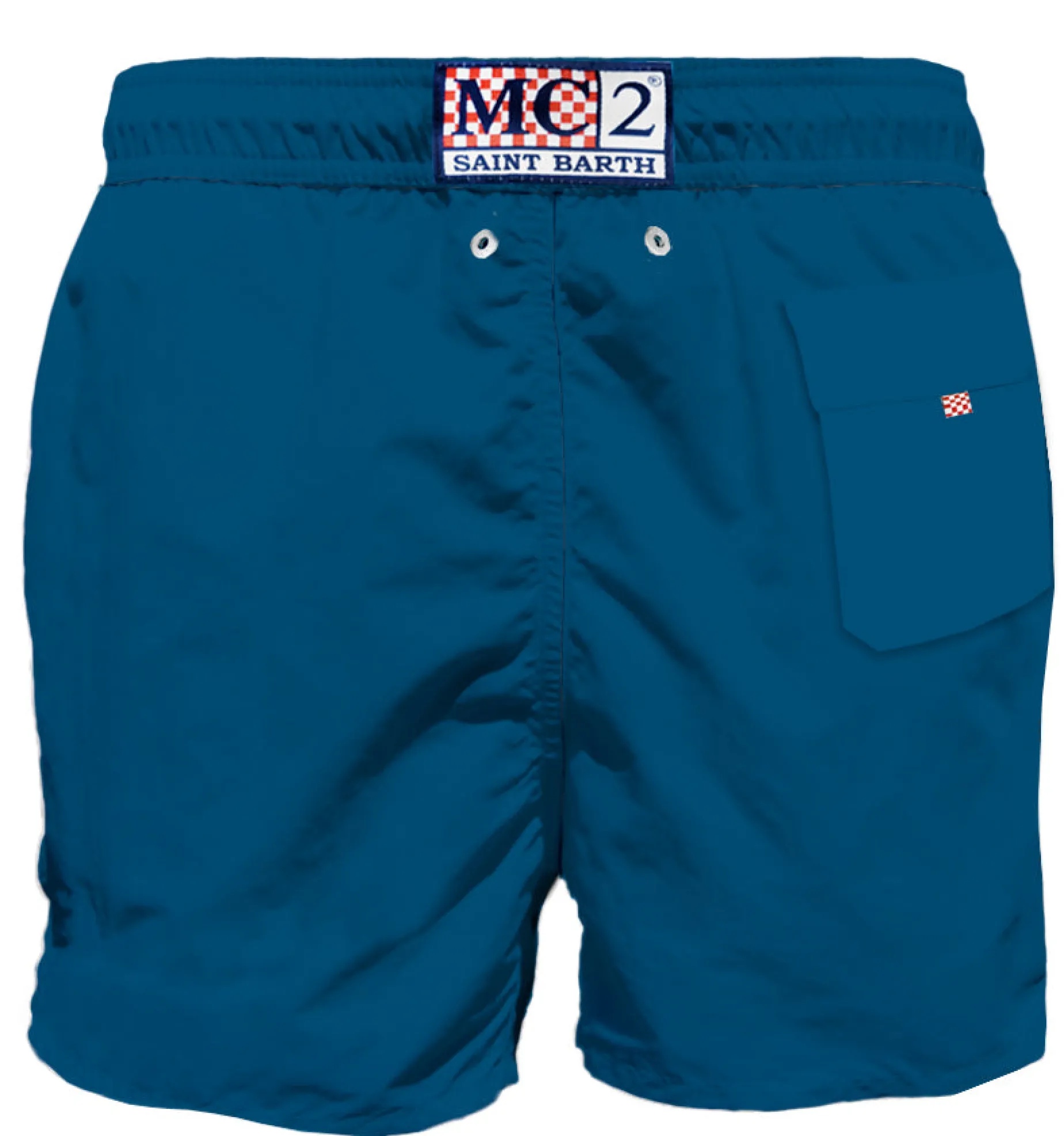 Blaue Herren-Badeshorts mit Tasche