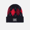Blaue Herrenmütze mit Argyle-Print