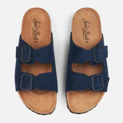 Blaue Herrensandalen aus Frottee