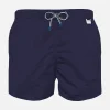 Blaue, marineblaue Badeshorts für Jungen aus hellem Stoff | Pantone® Sonderausgabe