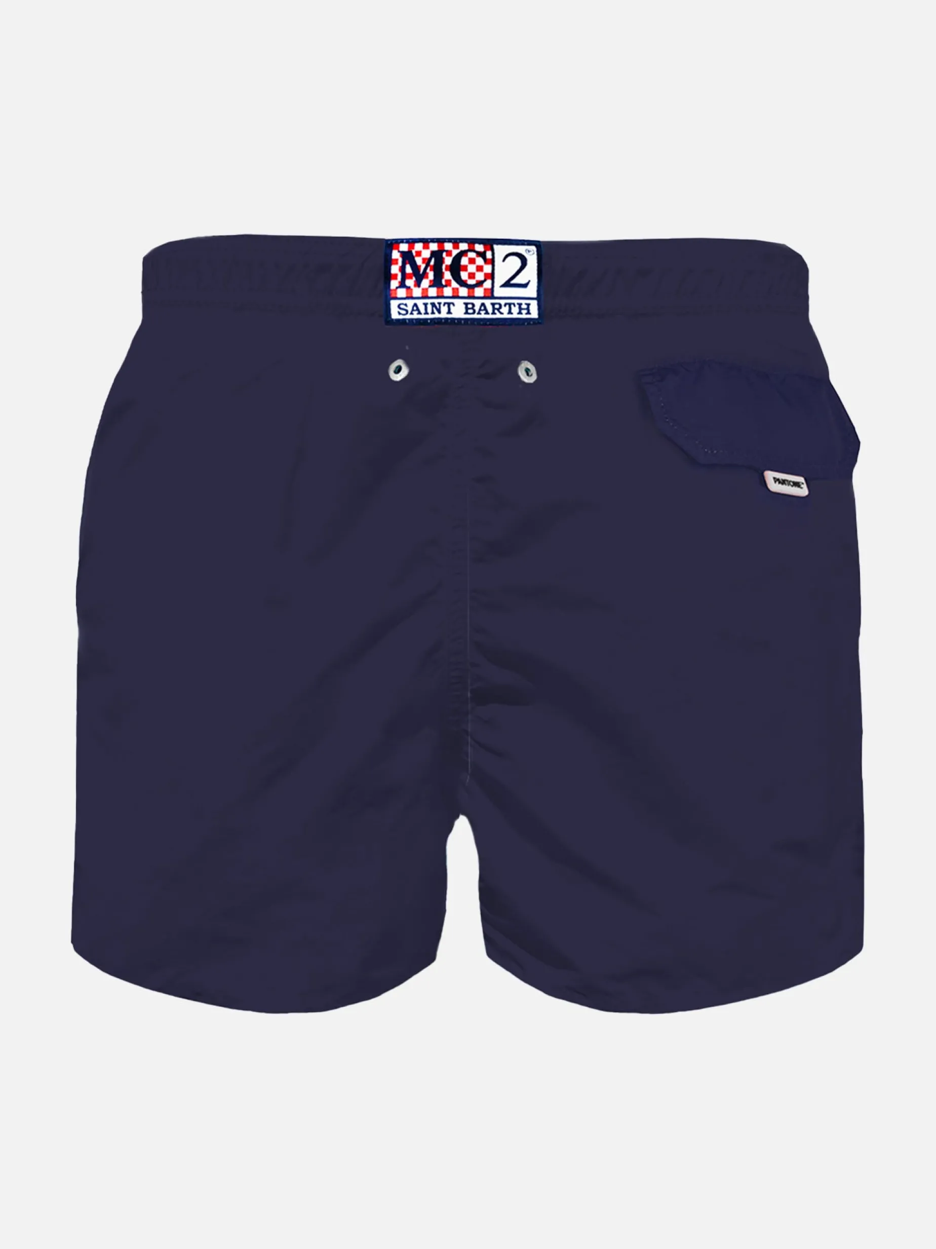 Blaue, marineblaue Badeshorts für Jungen aus hellem Stoff | Pantone® Sonderausgabe