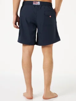 Blaue, marineblaue Herren-Badeshorts aus Komfort und Stretch