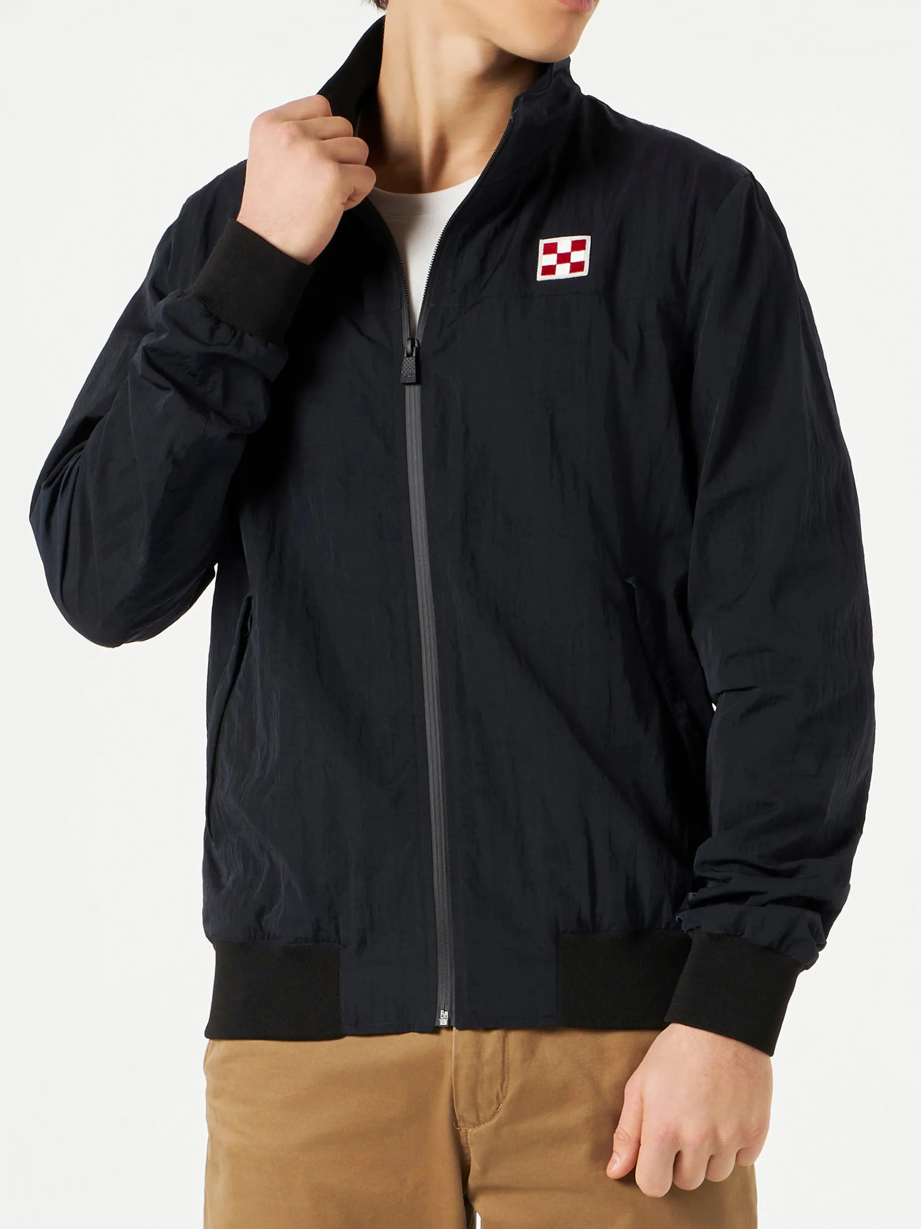 Blaue Matrosenjacke mit Reißverschluss