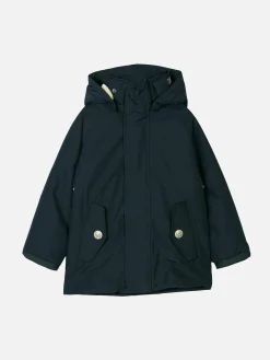 Blaue Parkajacke mit Kapuze für Jungen