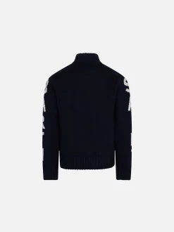 Blaue wattierte Jungenjacke