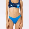 Blauer Bralette-Bikini für Damen