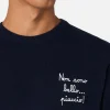 Blauer Herrenpullover Heron Light mit Non sono bello, piaccio! Stickerei | VACANZE DI NATALE SONDERAUSGABE