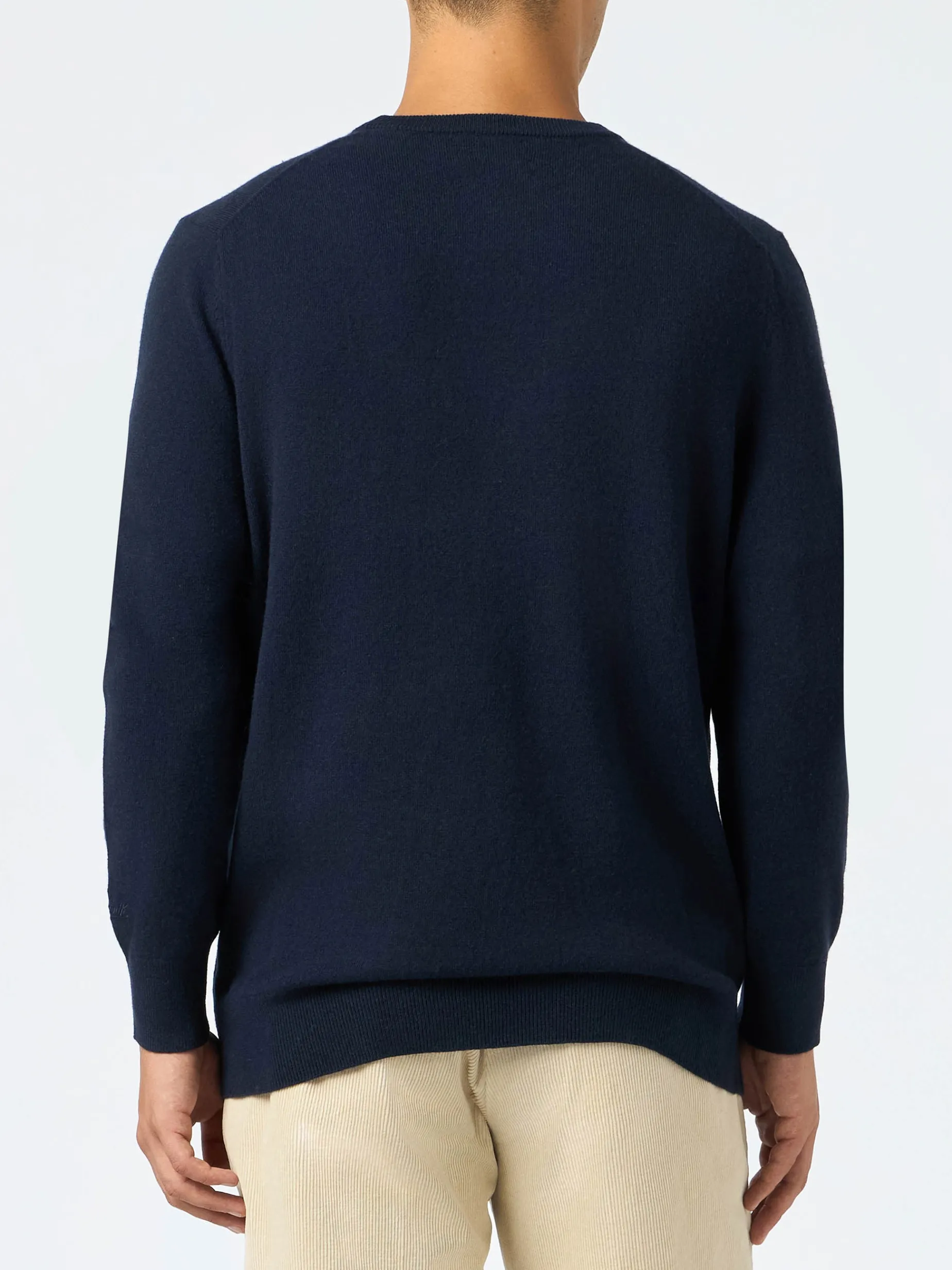 Blauer Herrenpullover Heron Light mit Stickerei „Sole, Whisky e sei in Pole Position!“ | VACANZE DI NATALE SONDEREDITION