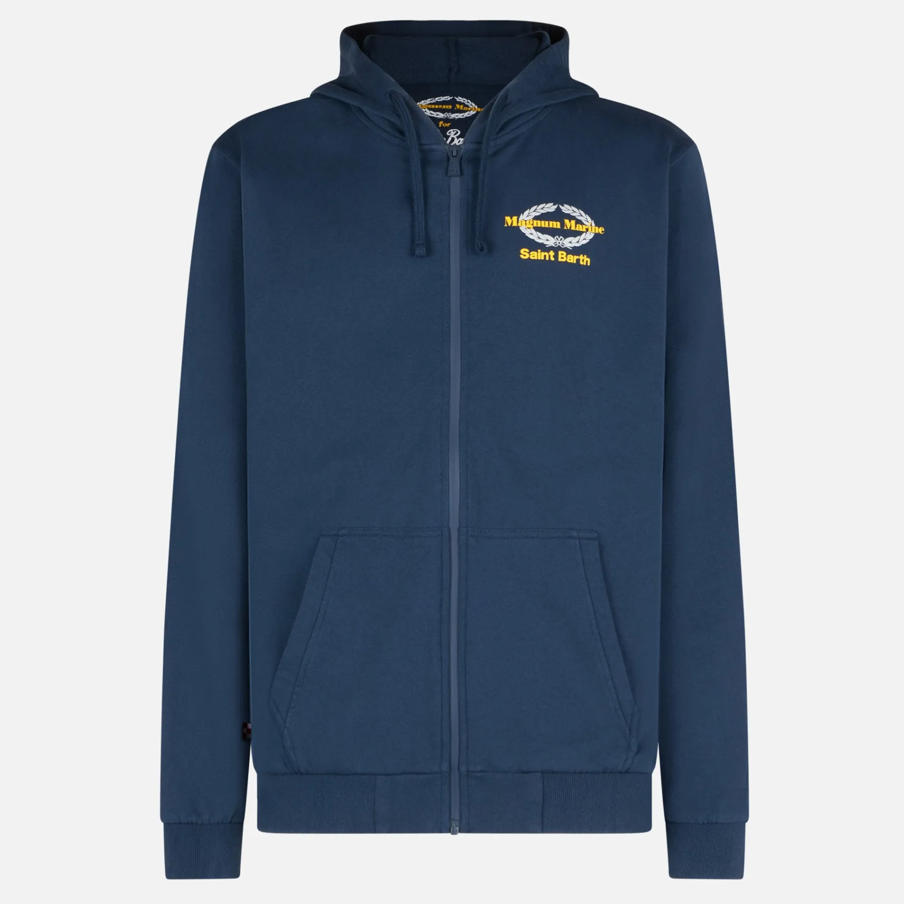 Blauer Kapuzenpullover aus Baumwolle mit Magnum Marine Saint Barth-Stickerei | MAGNUM MARINE SONDEREDITION