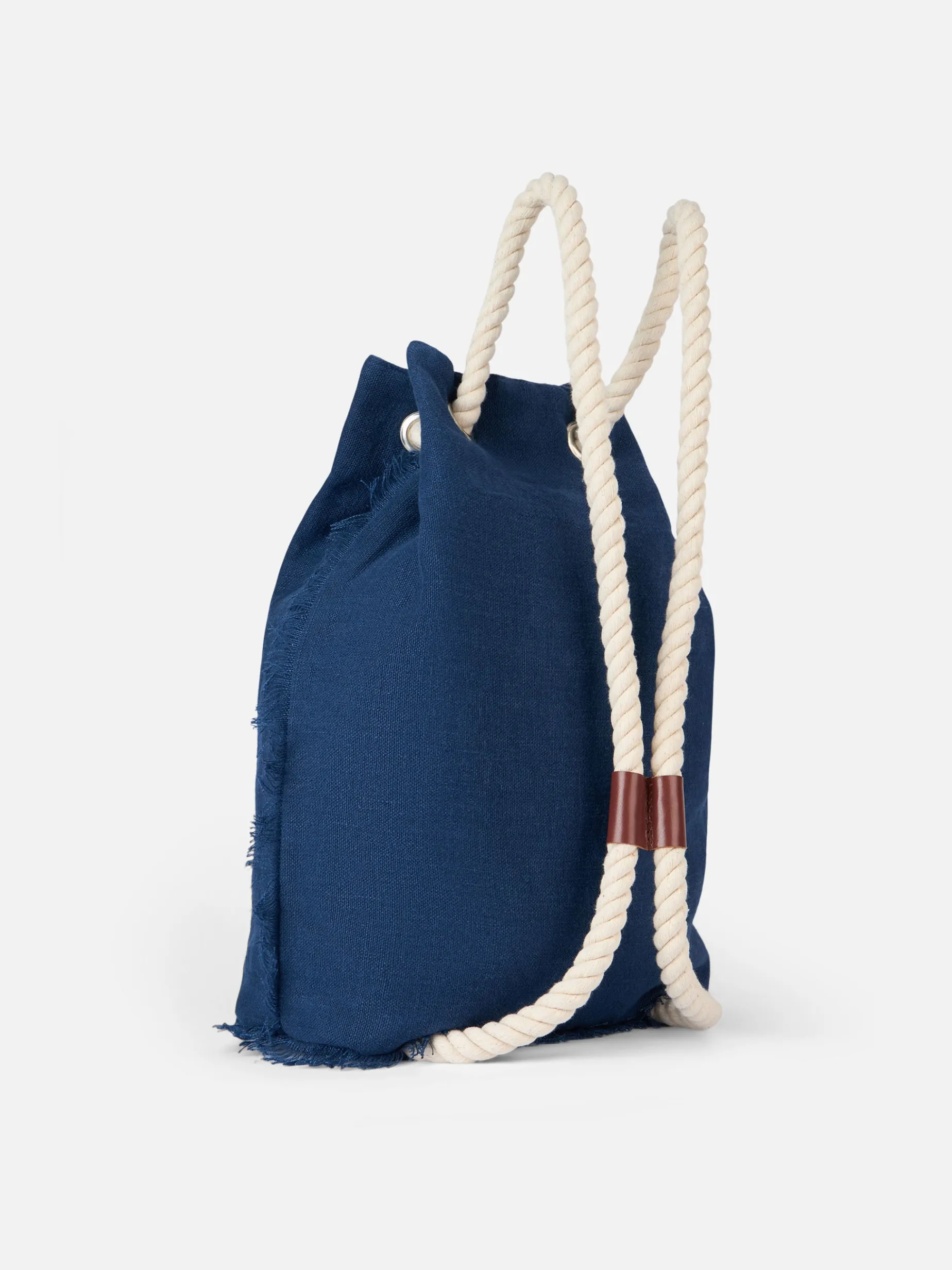 Blauer Leinenrucksack „Boot“