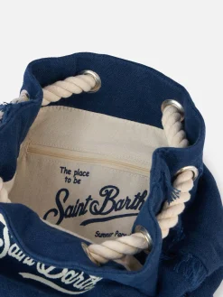Blauer Leinenrucksack „Boot“