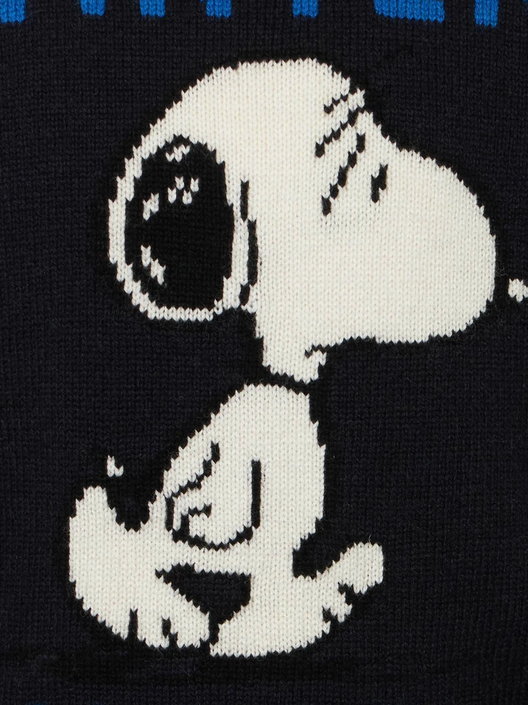 Blauer Marineblauer Snoopy Winter Mood-Pullover für Jungen – Sonderedition