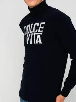 Blauer Pullover aus Kaschmirmischung
