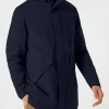 Blauer Voyager-Parka für Herren mit Kapuze und Sherpa-Futter