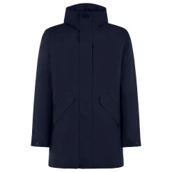Blauer Voyager-Parka für Herren mit Kapuze und Sherpa-Futter