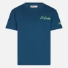 Blaues Baumwoll-T-Shirt für Jungen mit St. Barth-Strandaufdruck