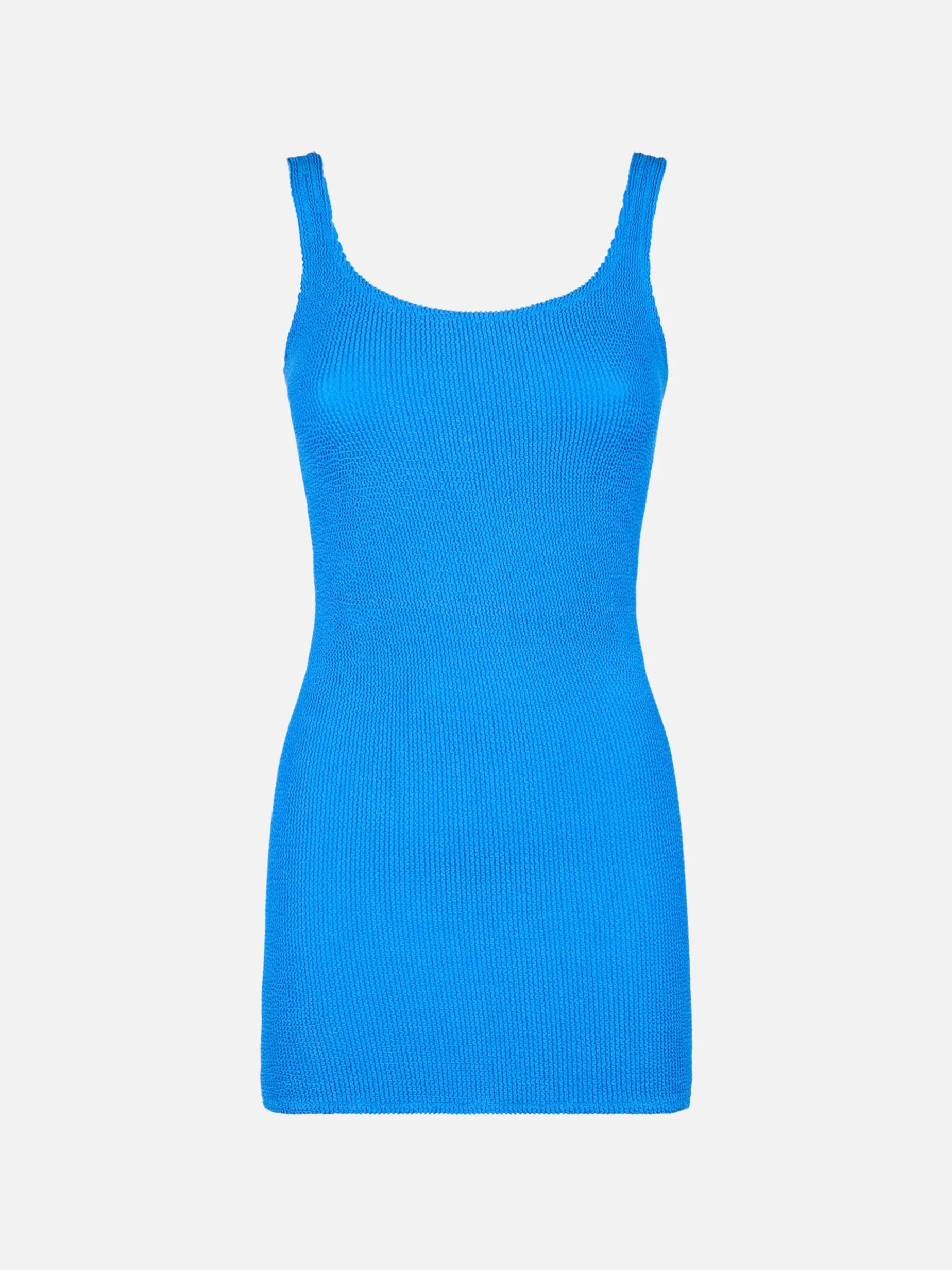 Blaues Damen-Crinkle-Tankkleid
