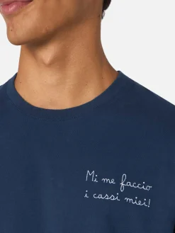 Blaues Herren-T-Shirt Luton mit Vacanze-Faccio-Stickerei | VACANZE DI NATALE SONDERAUSGABE