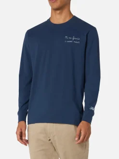 Blaues Herren-T-Shirt Luton mit Vacanze-Faccio-Stickerei | VACANZE DI NATALE SONDERAUSGABE