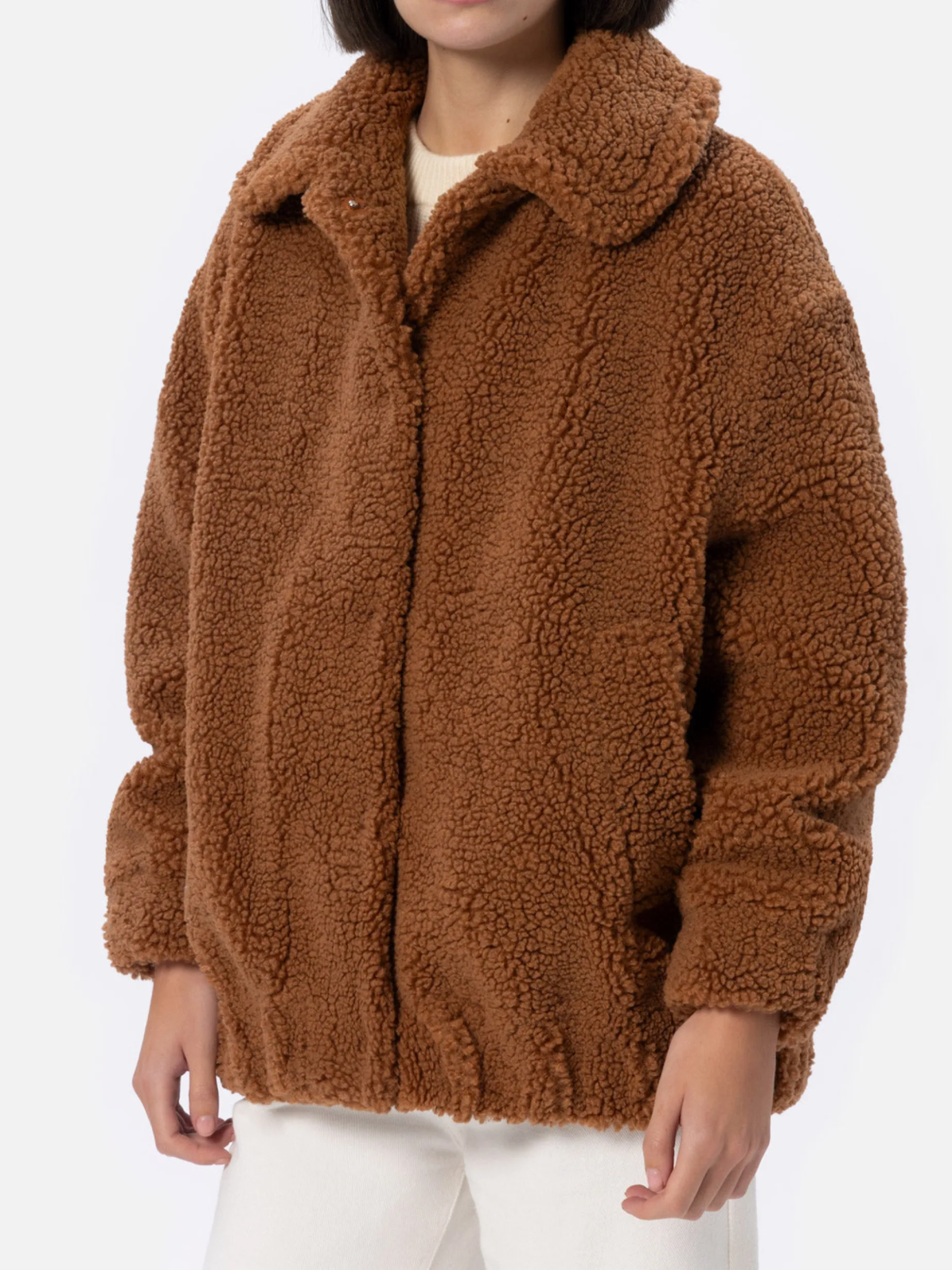 Bomberjacke Abel für Damen mit Shearling-Effekt, Kragen und Saint Barth-Herzprint