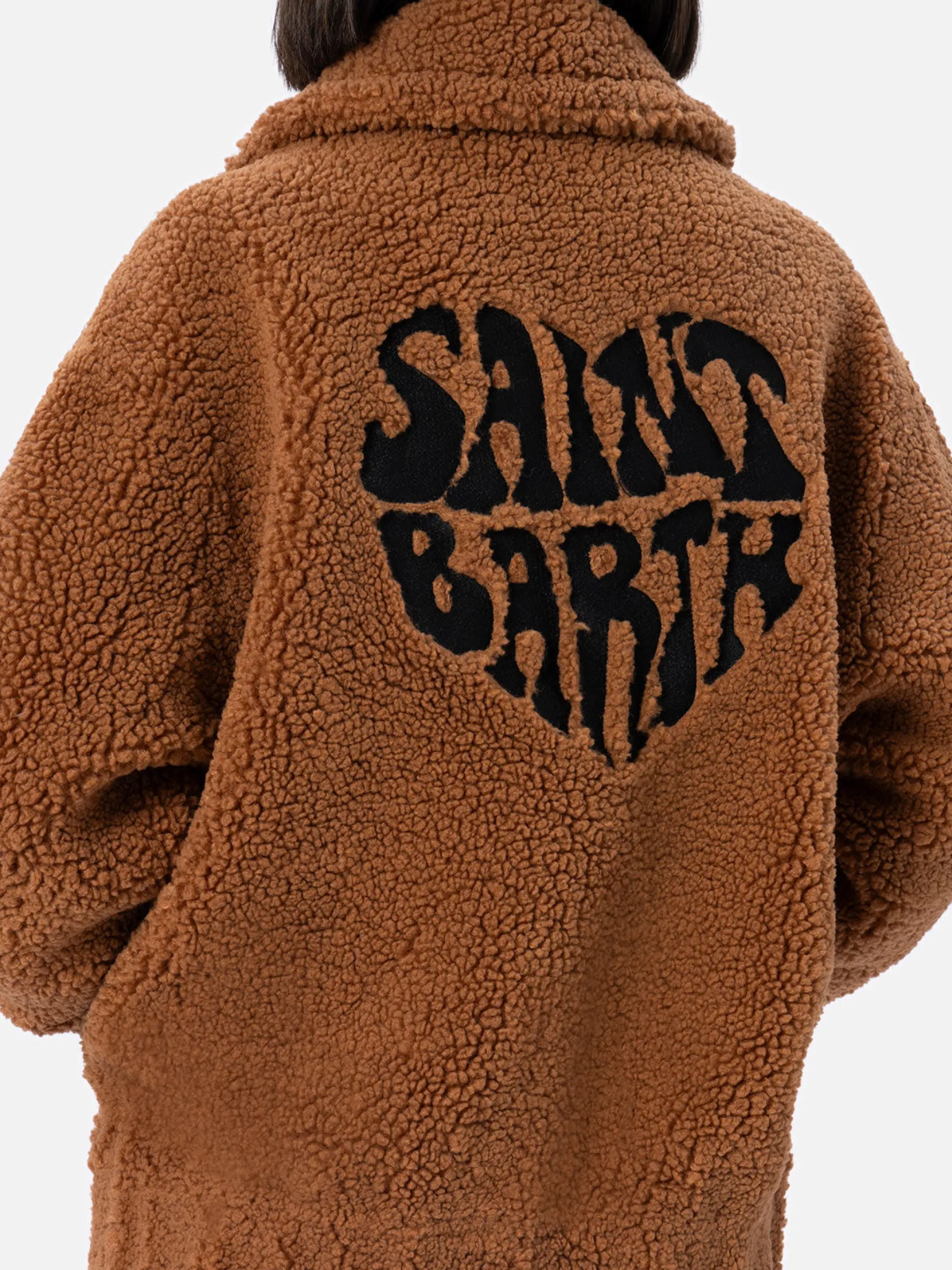 Bomberjacke Abel für Damen mit Shearling-Effekt, Kragen und Saint Barth-Herzprint