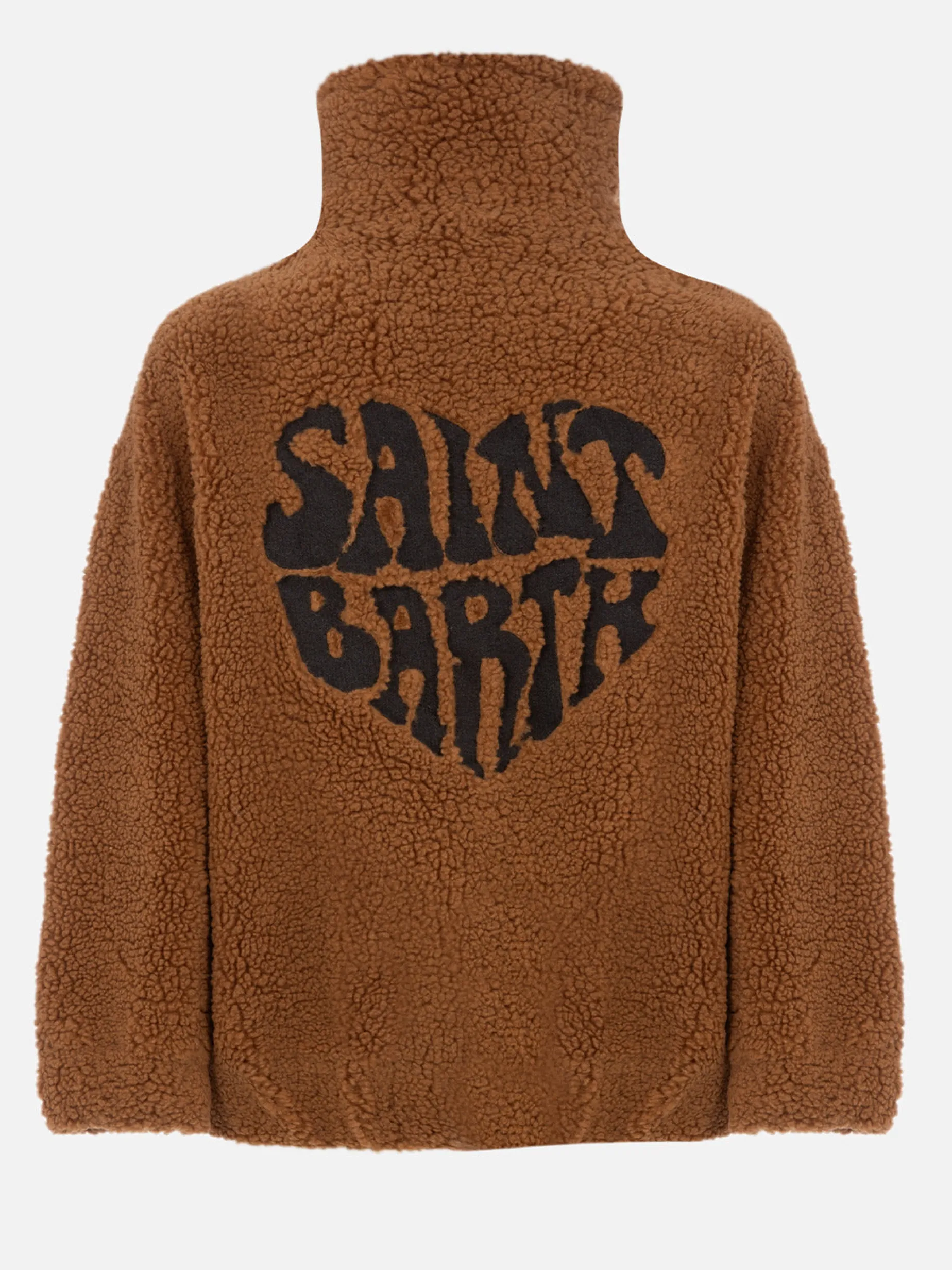 Bomberjacke Abel für Damen mit Shearling-Effekt, Kragen und Saint Barth-Herzprint
