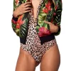 Bomberjacke mit tropischem Print