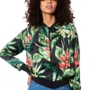 Bomberjacke mit tropischem Print