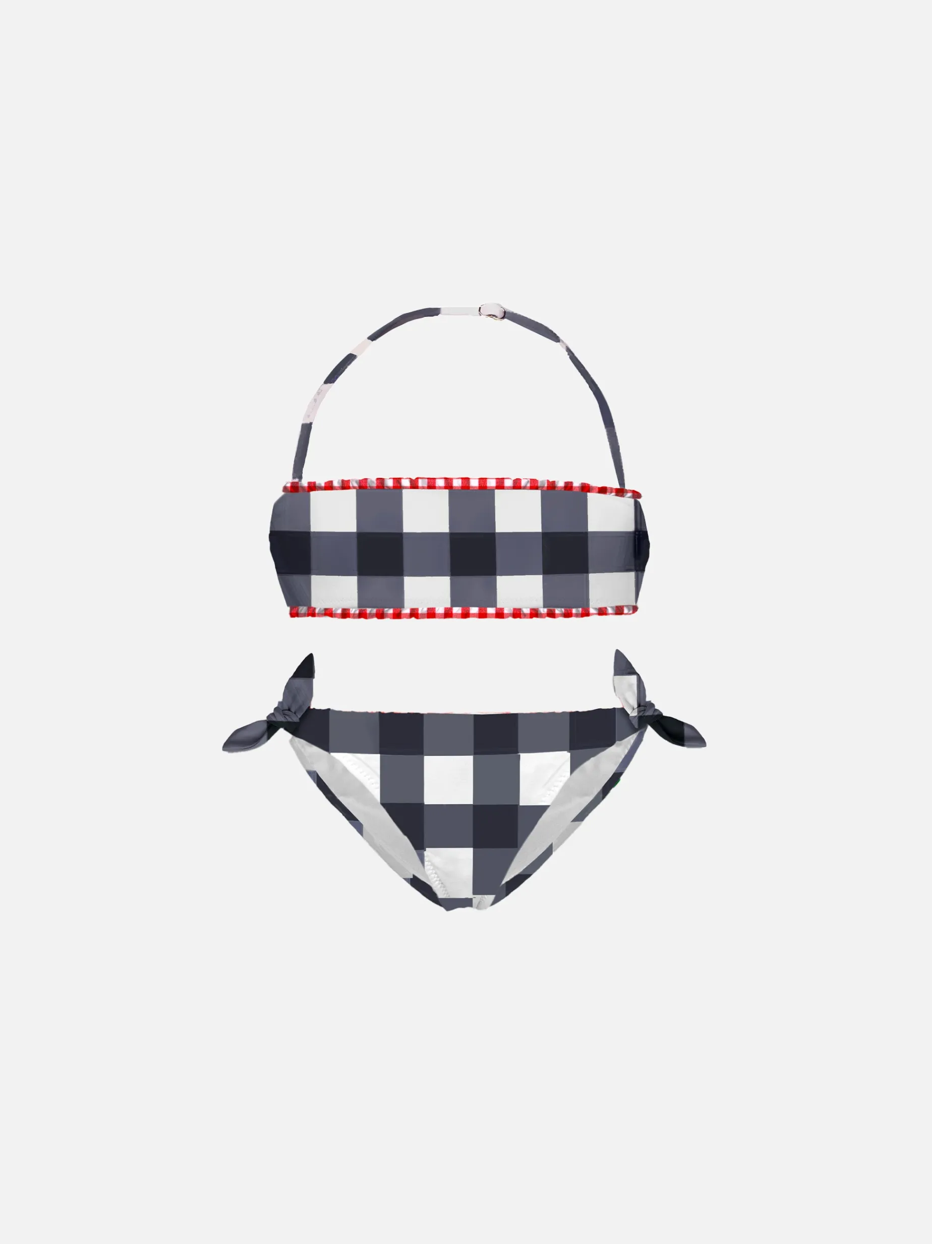 Bralette-Bikini für Mädchen mit Gingham-Print