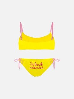 Bralette-Bikini für Mädchen mit St. Barth-Stickerei