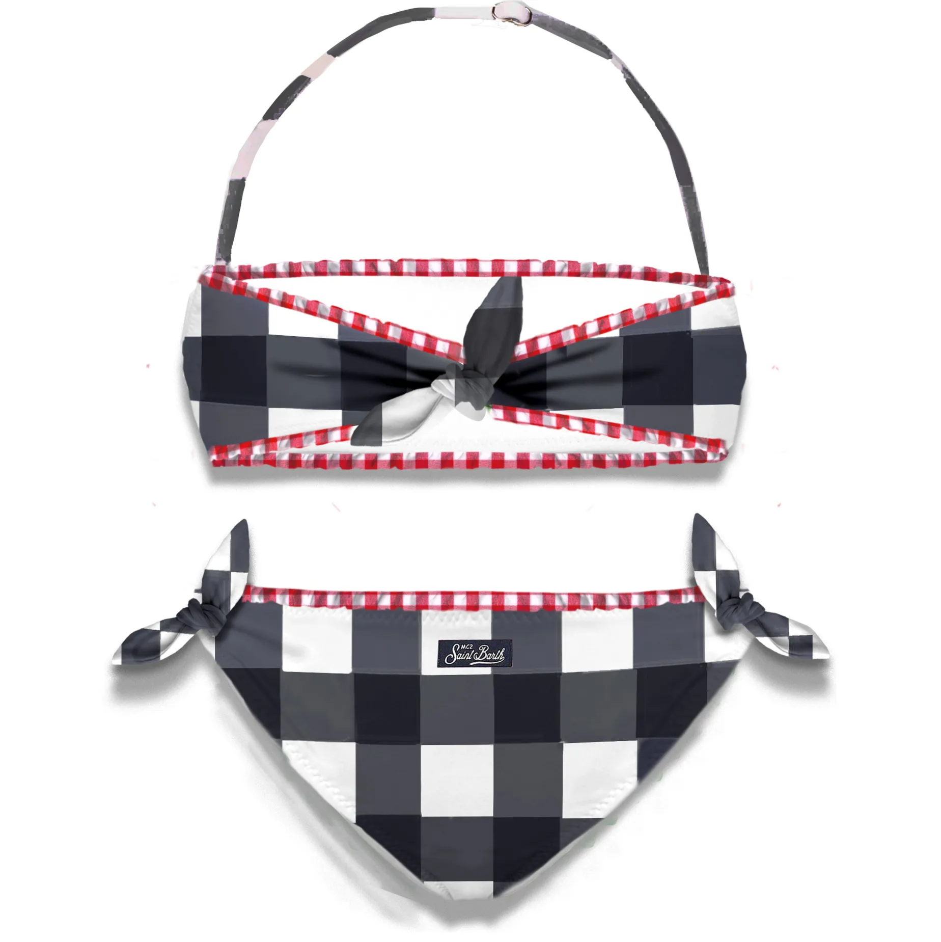 Bralette-Bikini für Mädchen mit Gingham-Print