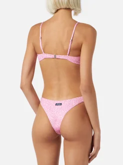 Bralette-Bikini mit Animalier-Print