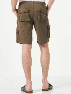 Braune Cargo-Bermuda für Herren mit Taschen
