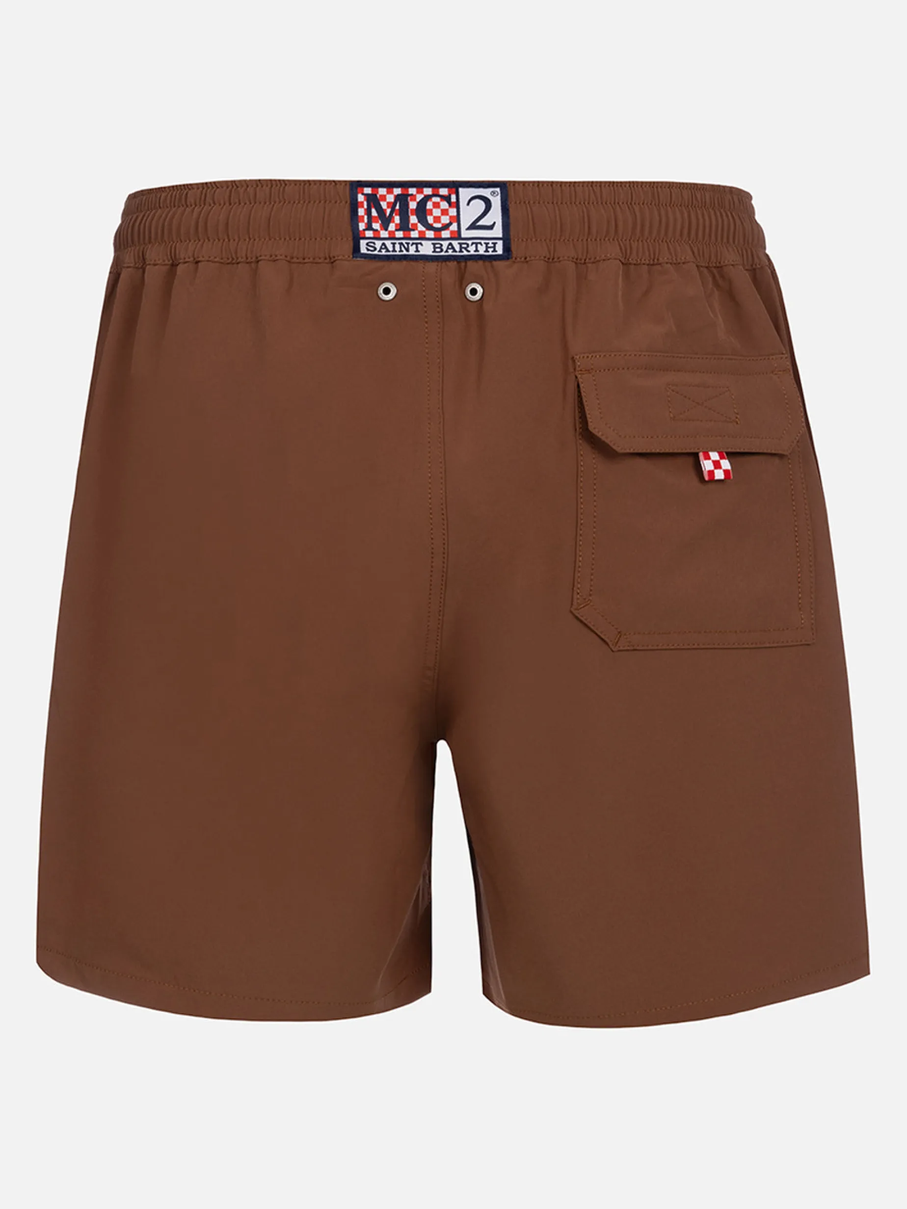 Braune Comfort-Badeshorts für Herren