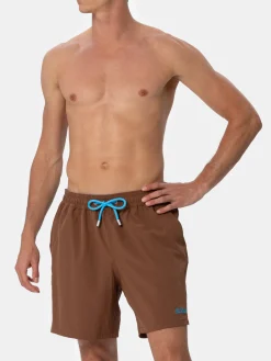 Braune Comfort-Badeshorts für Herren