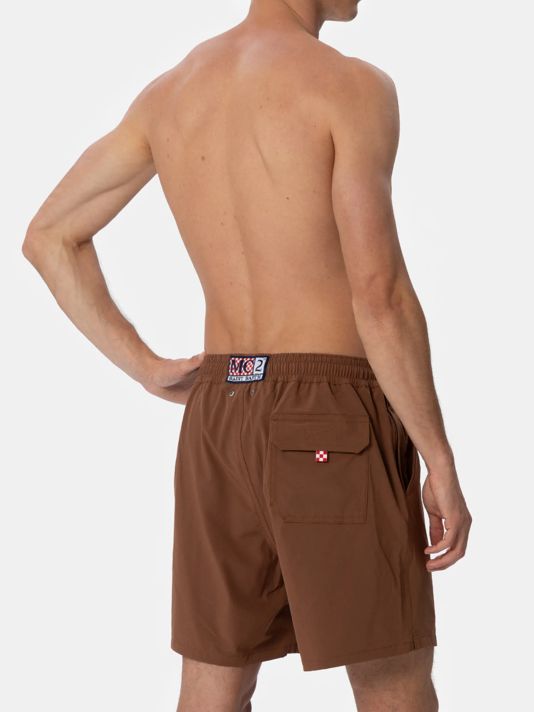 Braune Comfort-Badeshorts für Herren