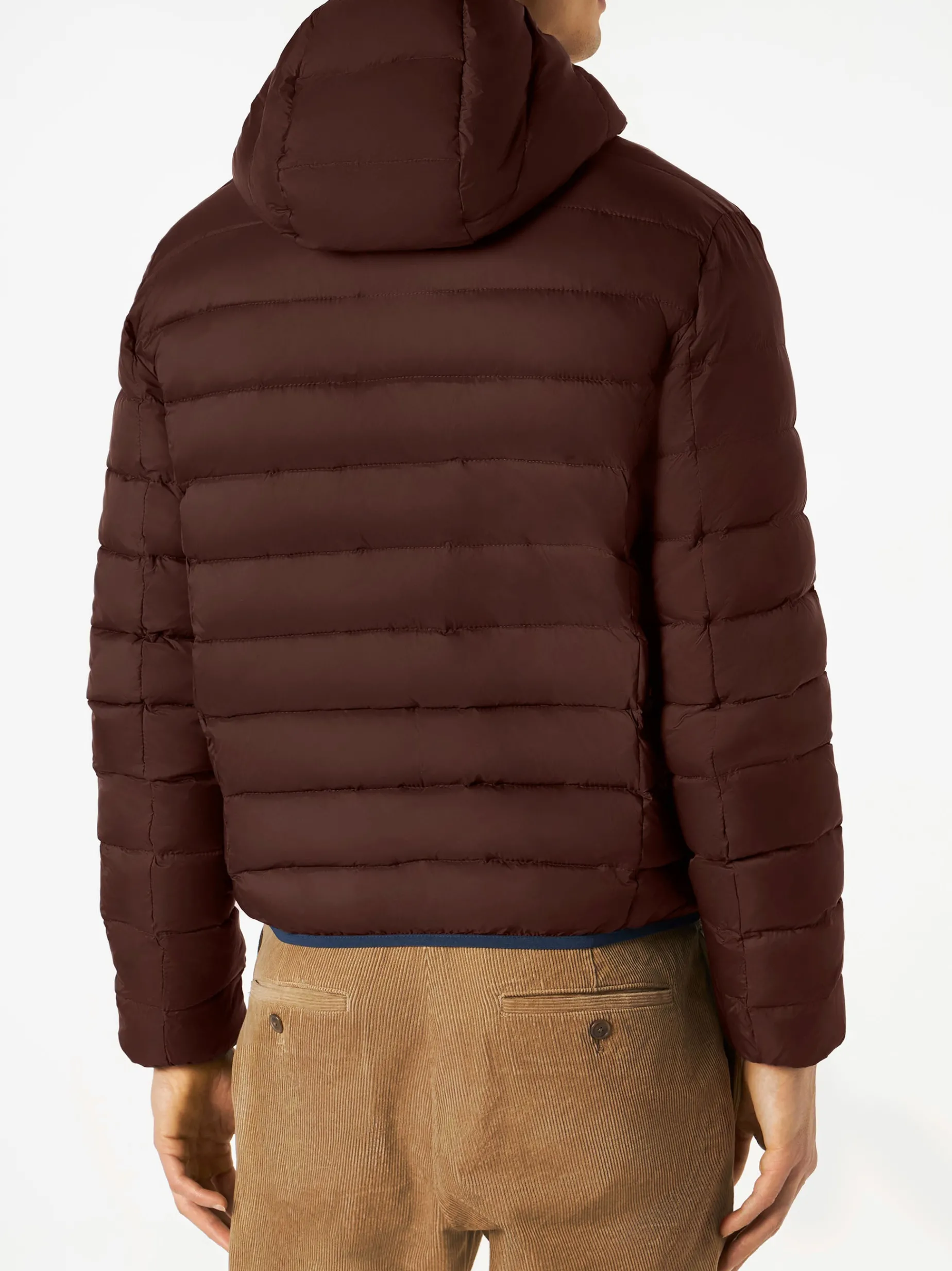 Braune Double-Face-Daunenjacke für Herren