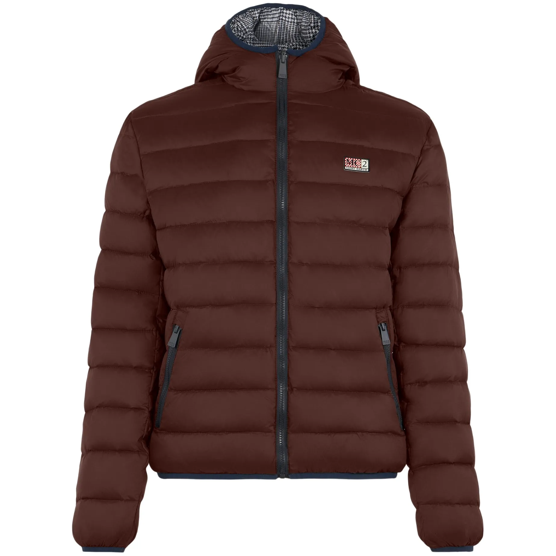 Braune Double-Face-Daunenjacke für Herren
