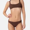 Brauner Crinkle-Bralette-Bikini für Damen Naima Elise