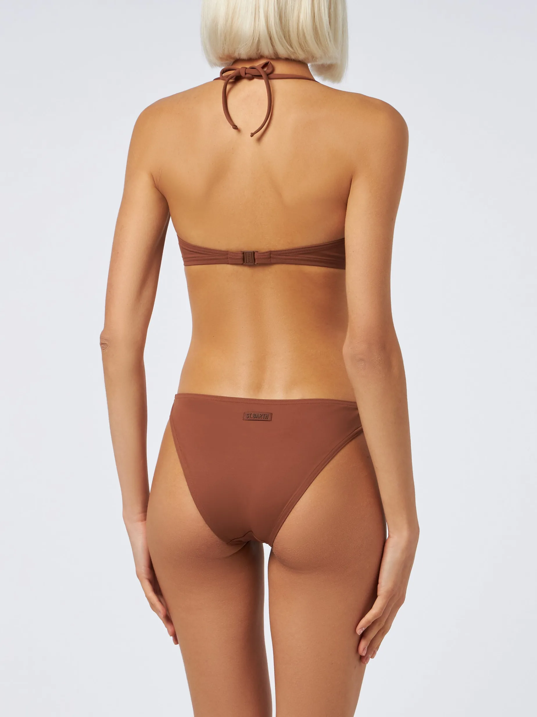 Brauner Triangel-Bralette-Bikini für Damen von Gaia Maia