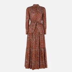 Braunes langes Bandana-Kleid für Damen von Jensen