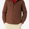 Braunes wattiertes Herren-Overshirt mit aufgesetzten Taschen