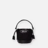 Bucket bag Mia with black tweed fabric
