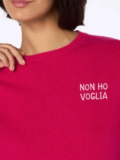 Burgunderfarbener Damenpullover New Queen mit Non-Ho-Voglia-Stickerei
