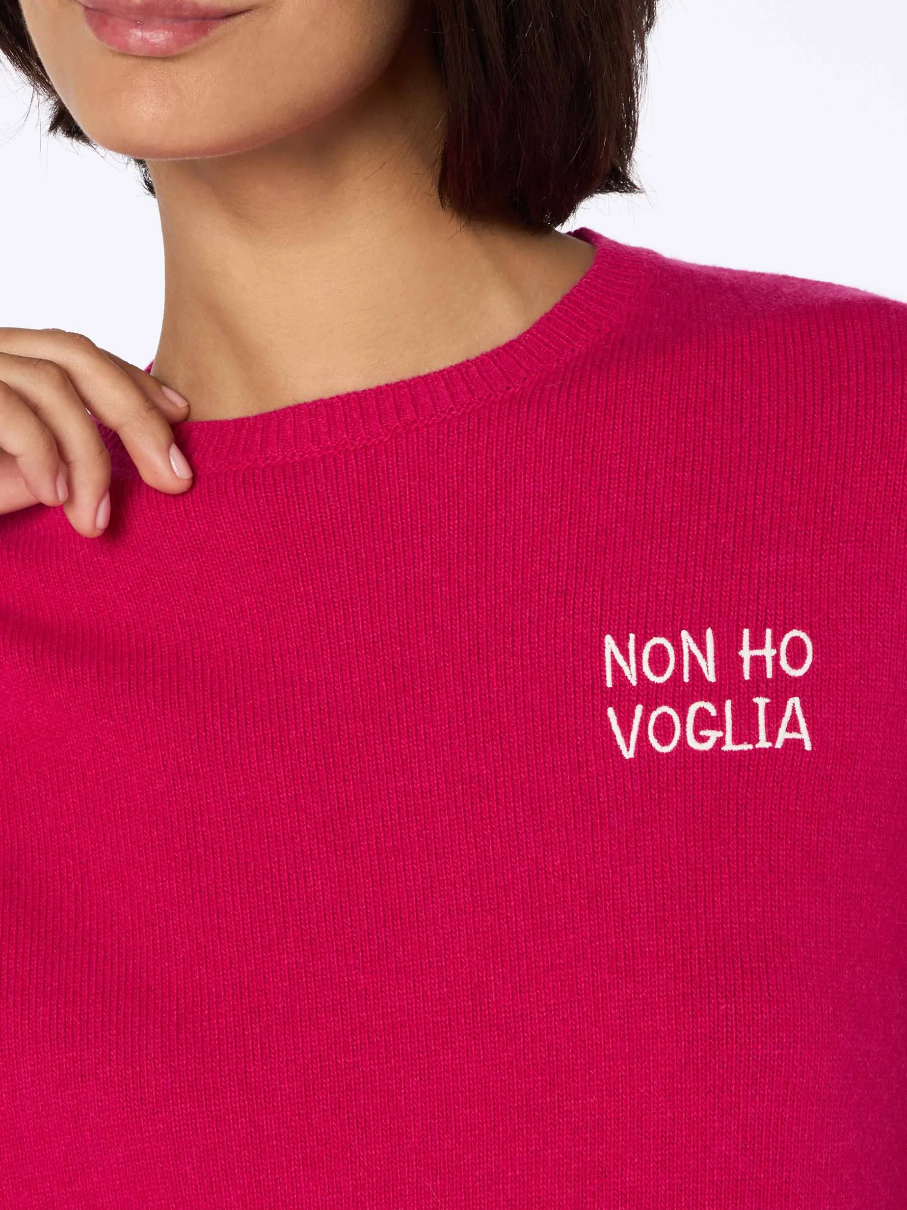 Burgunderfarbener Damenpullover New Queen mit Non-Ho-Voglia-Stickerei