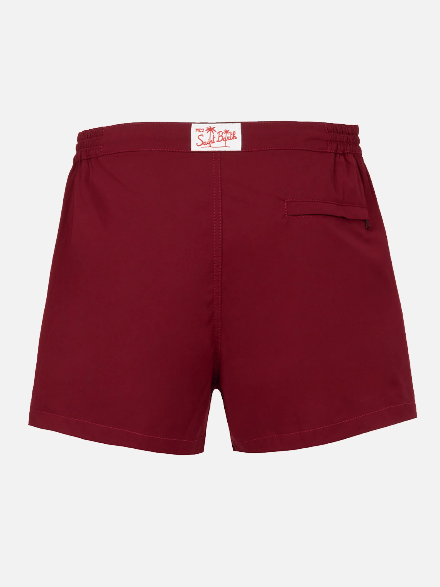 Burgunderrote, tailliert geschnittene Badeshorts für Herren von Harrys