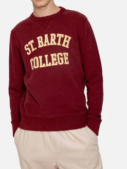 Burgunderrotes Sweatshirt mit St. Barth College-Aufdruck
