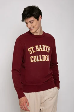 Burgunderrotes Sweatshirt mit St. Barth College-Aufdruck