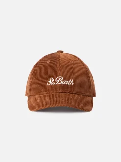 Camel Cord Baseball Cap mit aufgesticktem Logo
