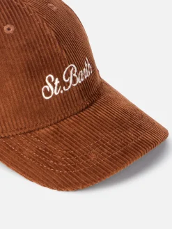 Camel Cord Baseball Cap mit aufgesticktem Logo